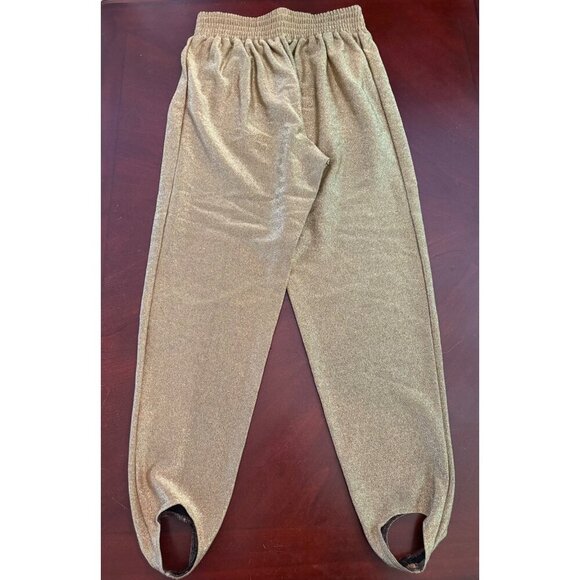 Vintage 80s Gold Metallic High Waist Stirrup Harem Pants Size Medium Women’s - Picture 3 of 10